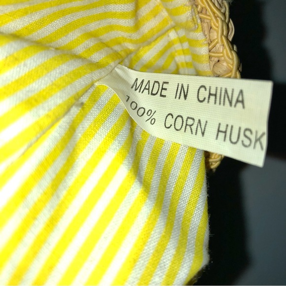 1990s Dragonfly Embroidered Woven Corn Husk Mini Tote Bag - Picture 11 of 11